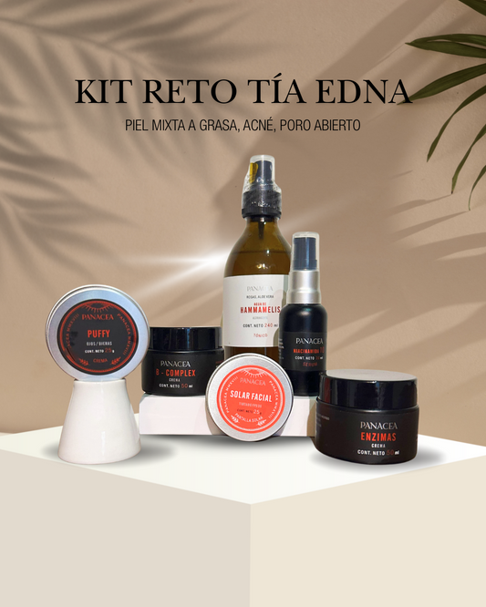 KIT RETO TÍA EDNA PIEL MIXTA A GRASA, ACNÉ, PORO ABIERTO