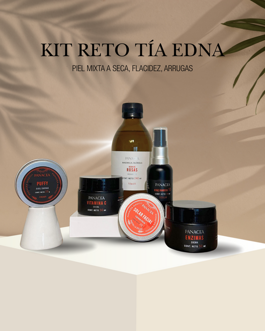KIT RETO TÍA EDNA PIEL MIXTA A SECA, FLACIDEZ, ARRUGAS